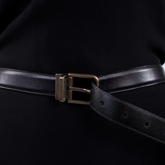 DOLCE & GABBANA BLACK CLASSIC BELT | WOMENS SIZE 95CM - Picture 2 of 3